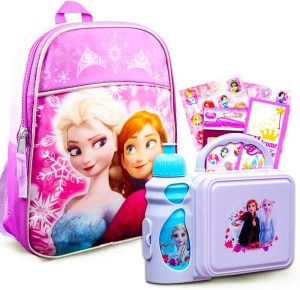 girl backpacks with lunch box and water bottle