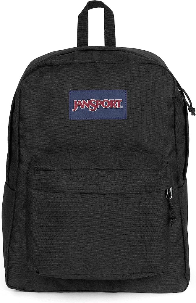 black jansport backpack with side pockets