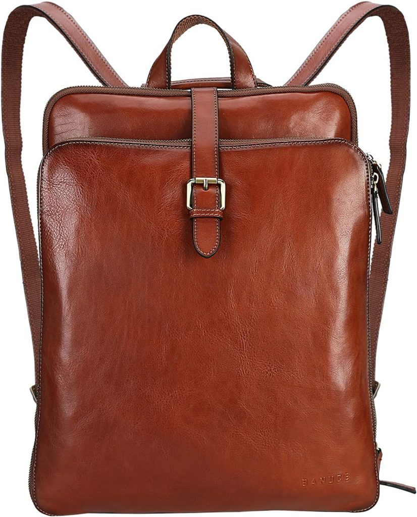 Leather backpacks with laptop compartment