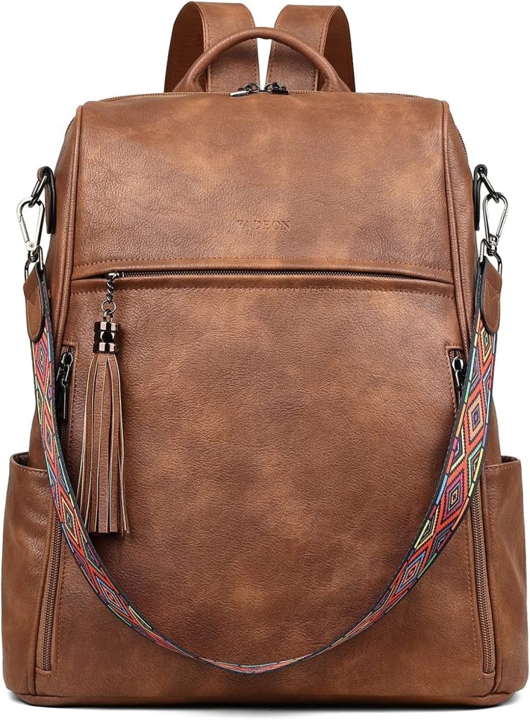 Leather backpacks with laptop compartment