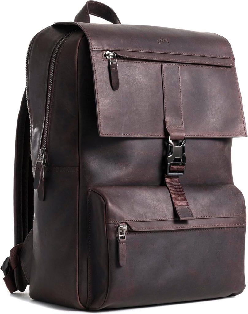 Leather backpacks with laptop compartment