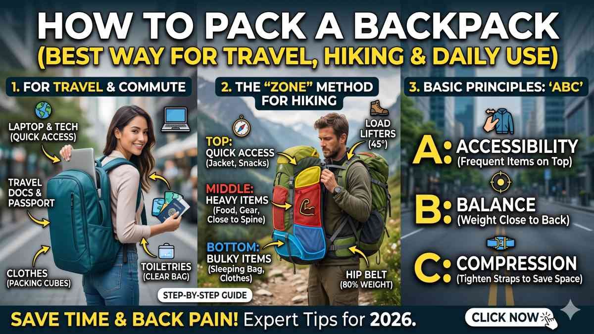 Backpack Guide Color How to pack a backpack a beginners guide | FineBackpack